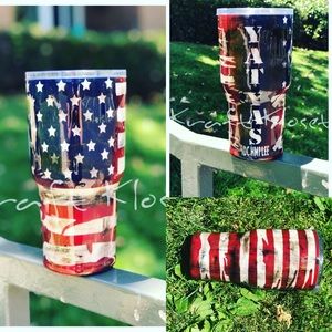 American Flag Yeti/ HOGG tumbler, Custom Made